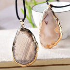 PENDENTIFS EN AGATE DE CRISTAL NATUREL - BOSSOUASHOP