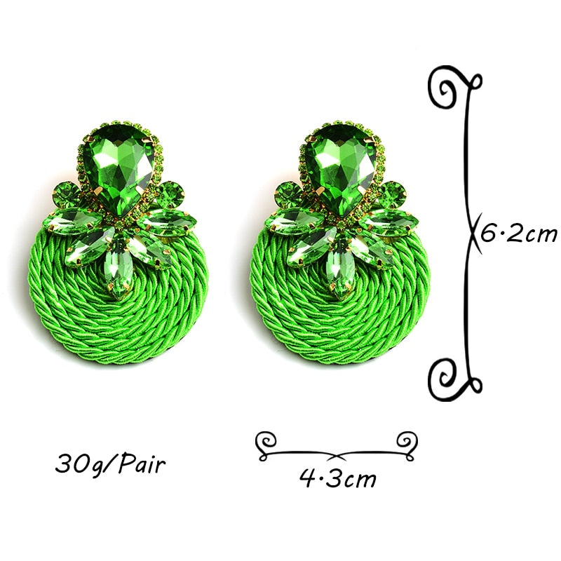 BOUCLES D'OREILLES RONDES EN CRISTAL COLORÉ