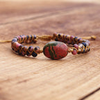 UNISEX RHODONITE BEADS BRACELET