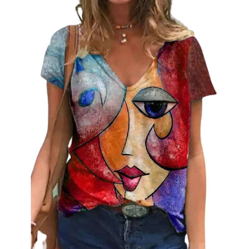 PRINTED V-NECK T-SHIRT 