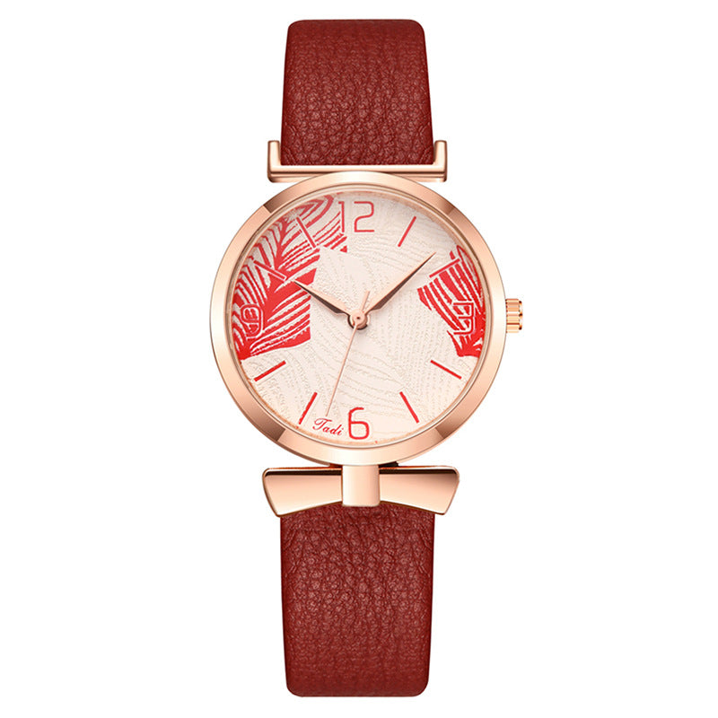 WOMEN'S TREE LEAVES PRINT WATCH