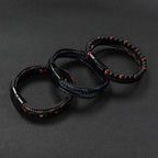 HANDMADE KNITTED LEATHER BRACELET