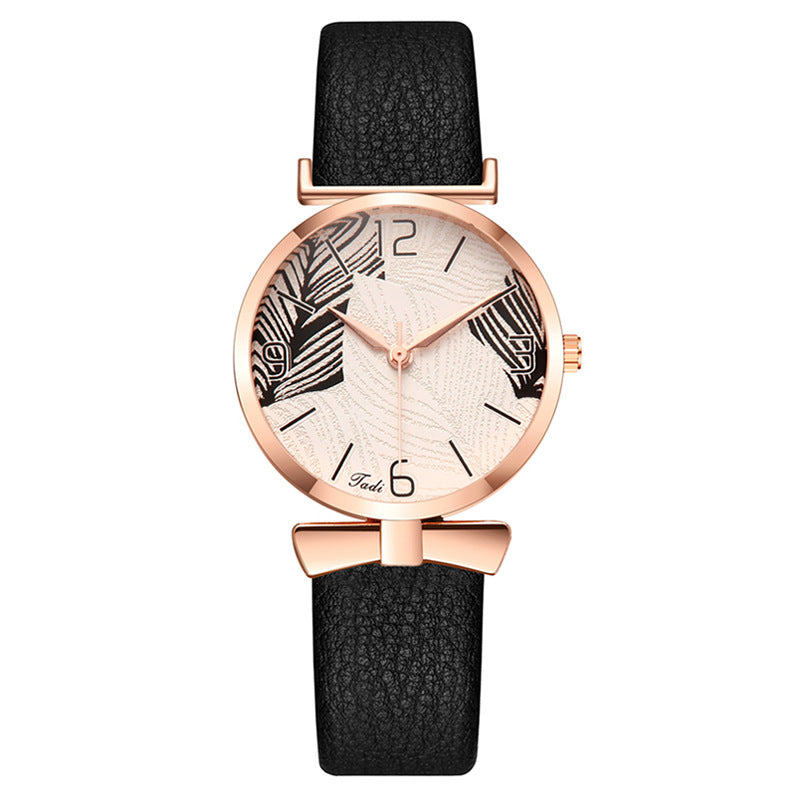 MONTRE IMPRIMÉE FEUILLES D'ARBRE POUR FEMMES