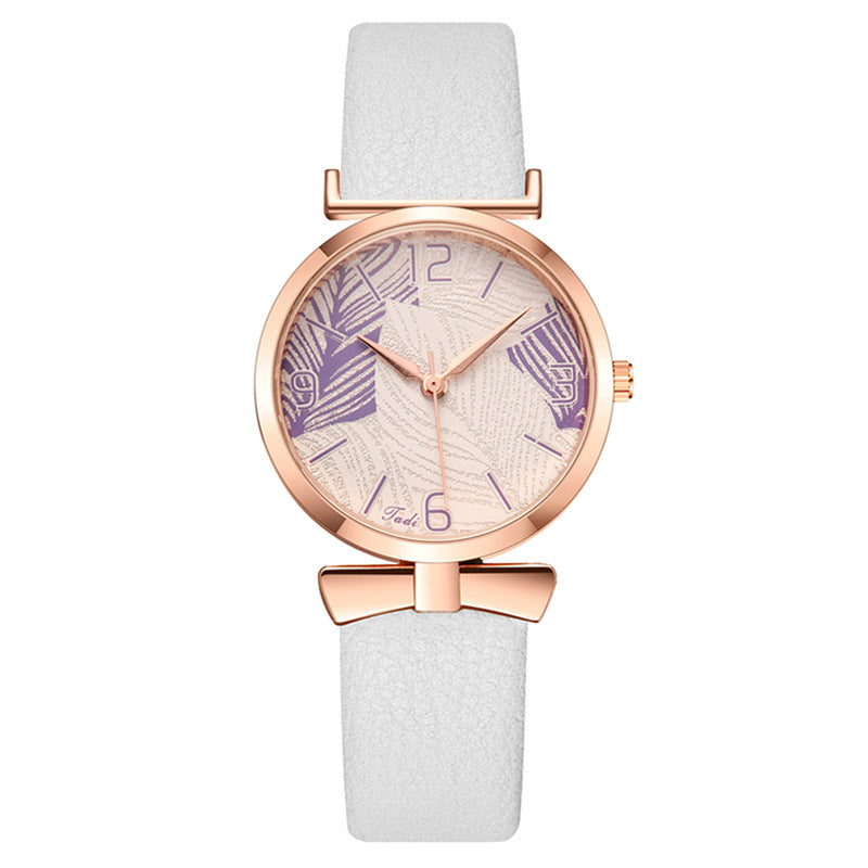 MONTRE IMPRIMÉE FEUILLES D'ARBRE POUR FEMMES