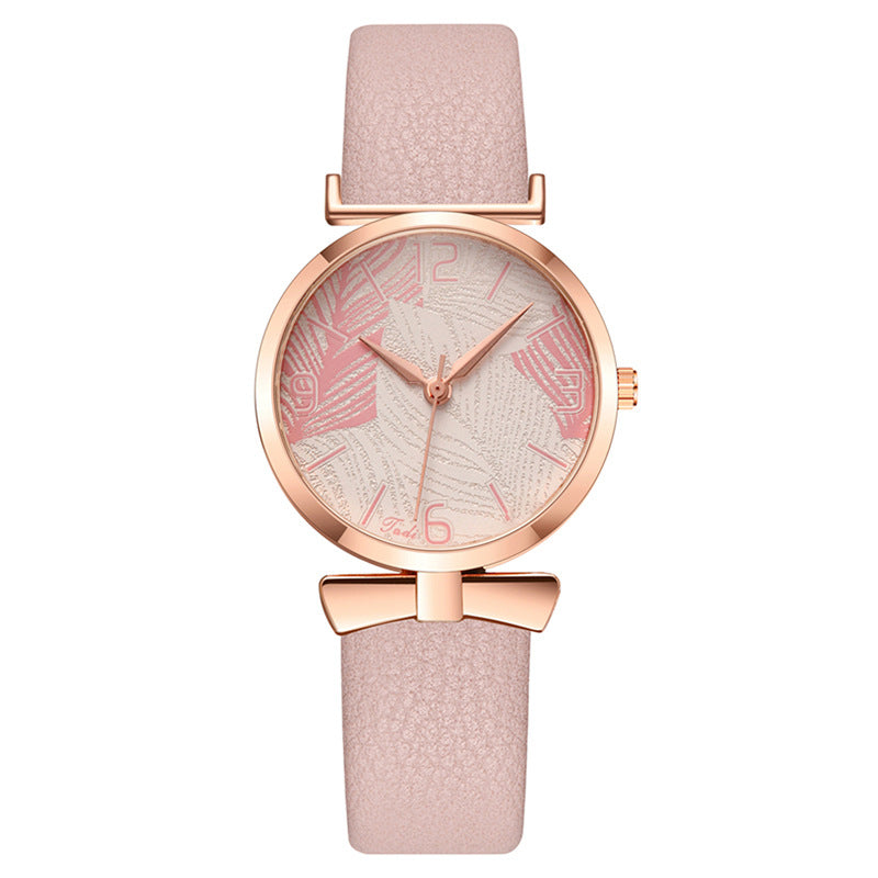MONTRE IMPRIMÉE FEUILLES D'ARBRE POUR FEMMES