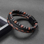 HANDMADE KNITTED LEATHER BRACELET