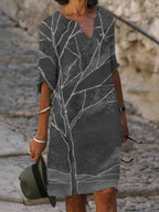 ROBE DECONTRACTEE COL EN V