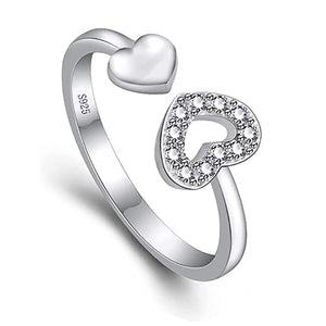 OPEN DOUBLE HEART RING 