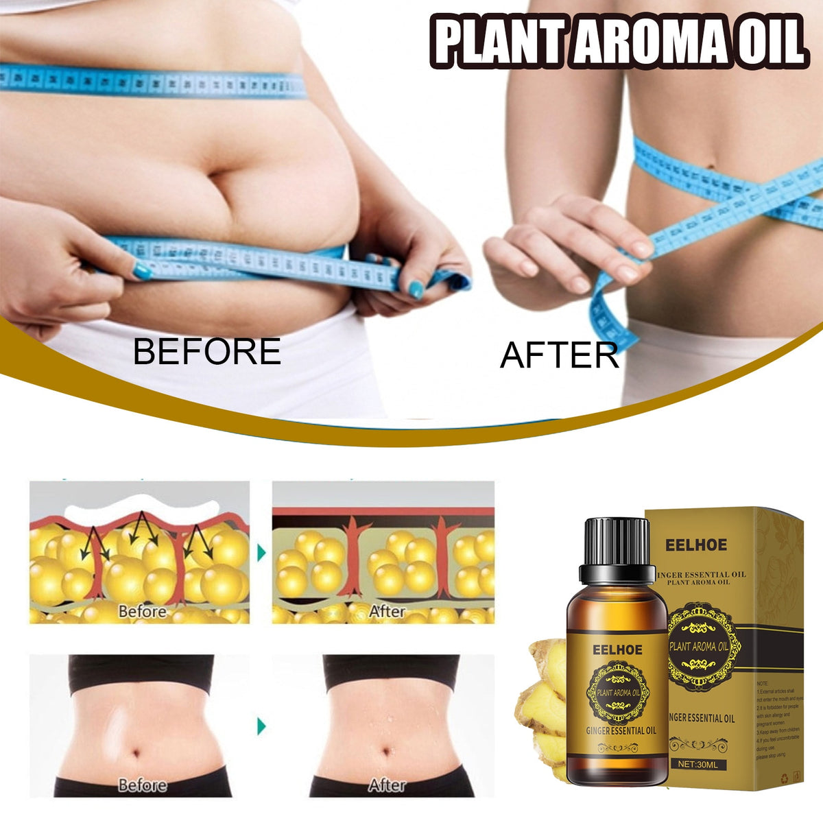 SLIMMING MASSAGE OIL WITH GINGER 