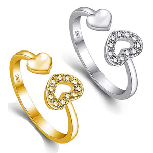 OPEN DOUBLE HEART RING 