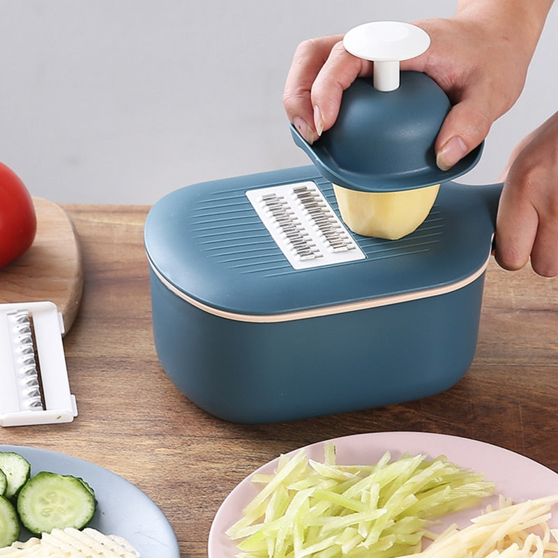 MULTIFUNCTION SLICER WITH STRAINER FOR FRUITS AND VEGETABLES 