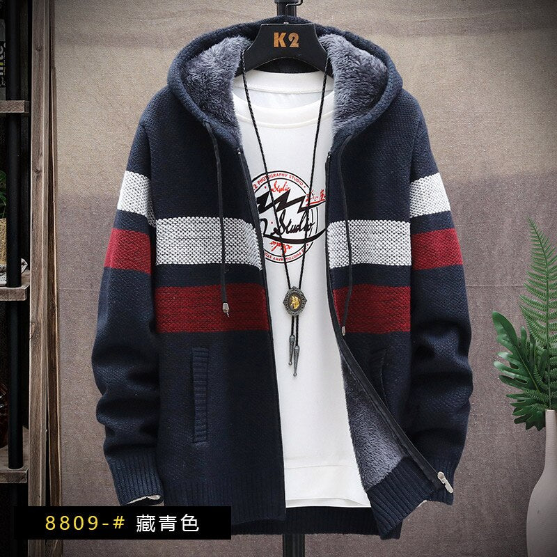 CARDIGAN À CAPUCHE AVEC MOLLETON POUR HOMMES