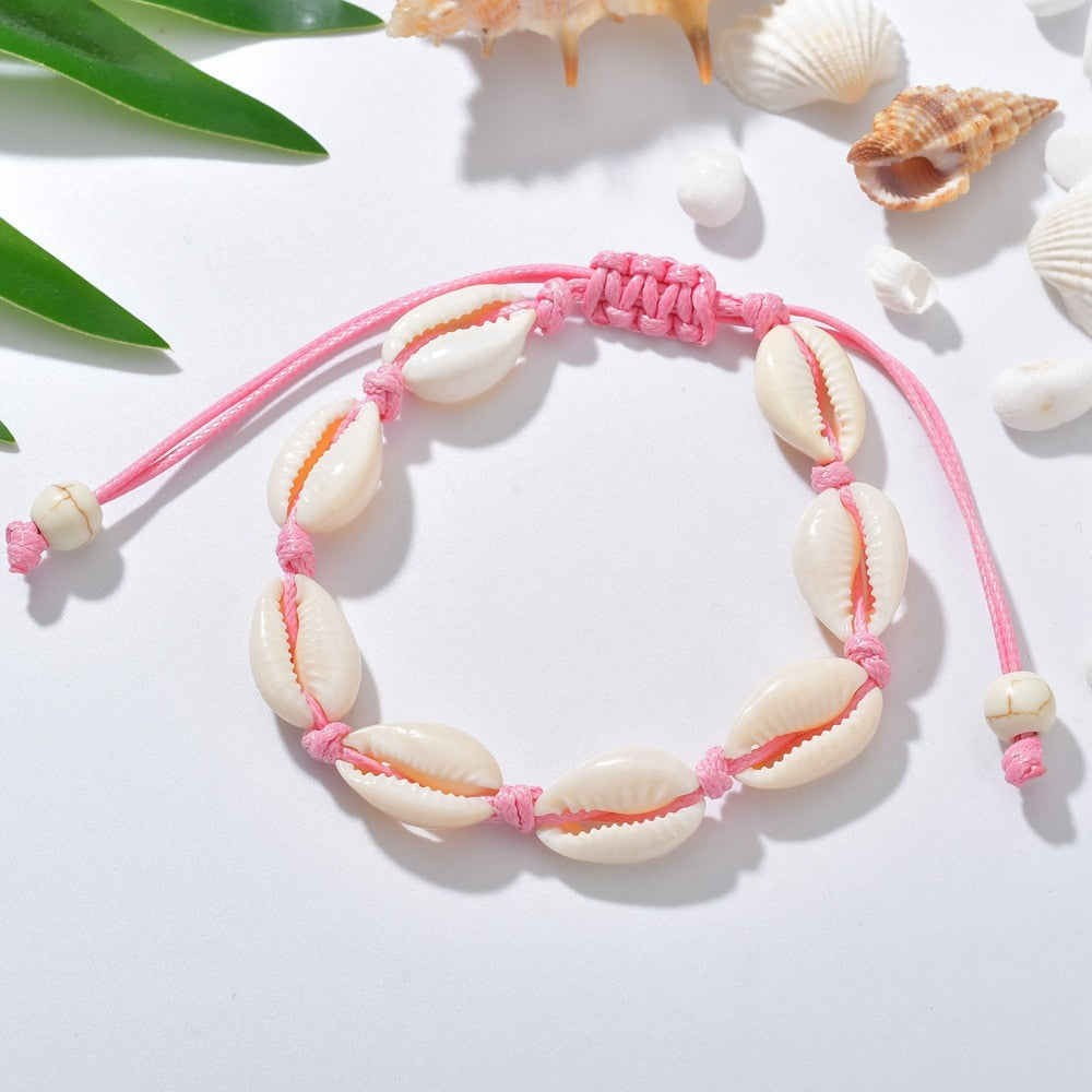 BRACELET DE CHEVILLE EN COQUILLAGE NATUREL