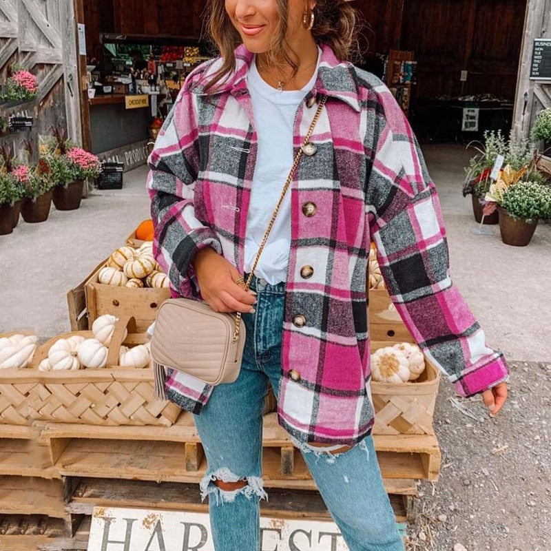 LONG CHECKED JACKET 