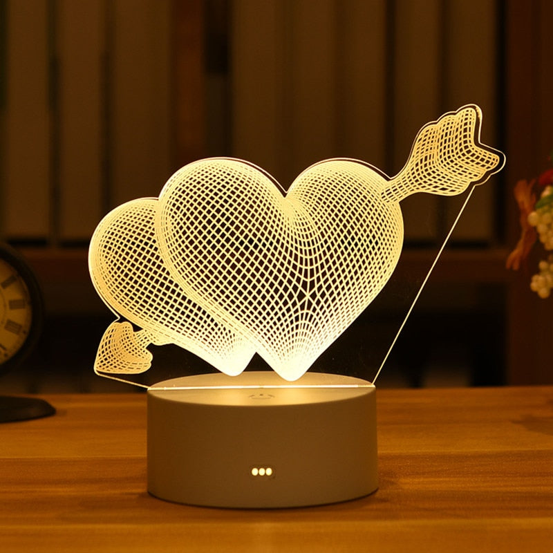LAMPE NÉON 3D LED USB EN ACRYLIQUE