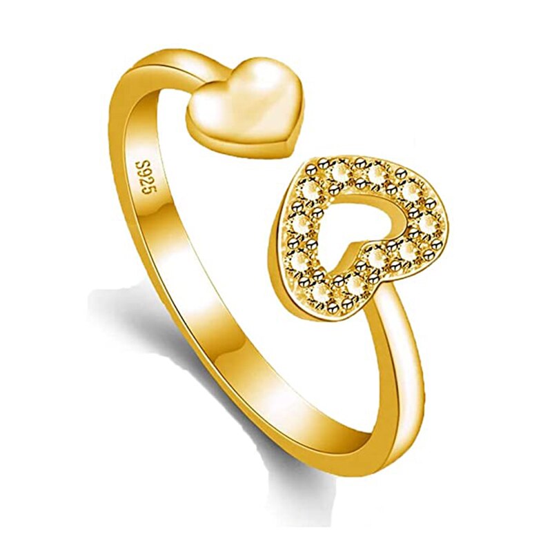 OPEN DOUBLE HEART RING 