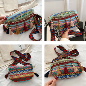 WOMEN'S WOVEN MESSENGER BAG