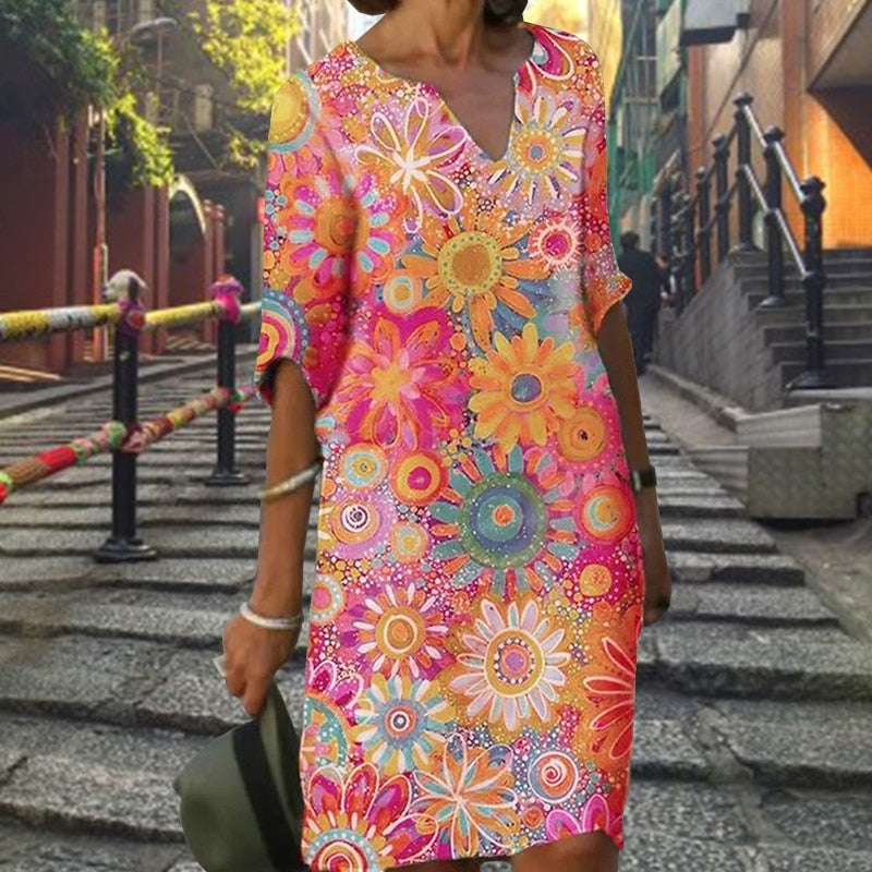 ROBE DECONTRACTEE COL EN V