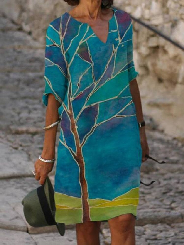 ROBE DECONTRACTEE COL EN V