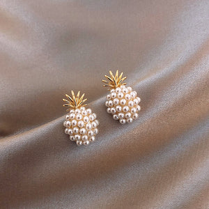 BOUCLES D'OREILLES RETRO EN PERLES D'ANANAS