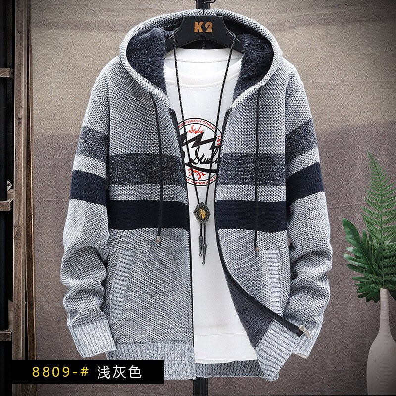 CARDIGAN À CAPUCHE AVEC MOLLETON POUR HOMMES