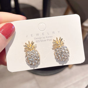 BOUCLES D'OREILLES RETRO EN PERLES D'ANANAS