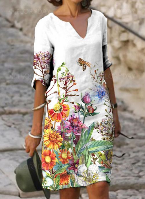 ROBE DECONTRACTEE COL EN V