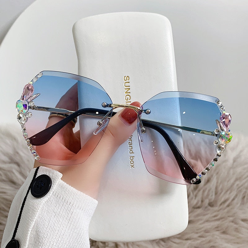 RIMLESS DIAMOND SUNGLASSES