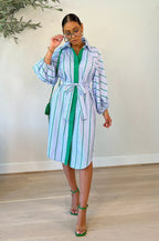 ROBE CHEMISE A RAYURES