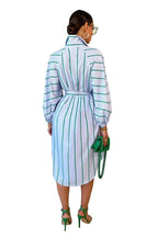 ROBE CHEMISE A RAYURES