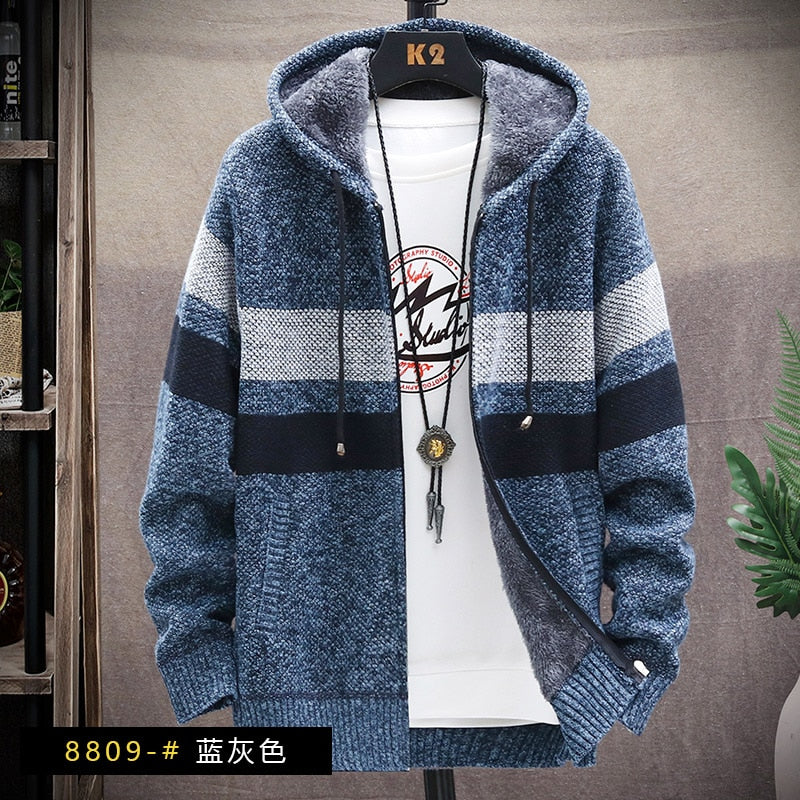 CARDIGAN À CAPUCHE AVEC MOLLETON POUR HOMMES