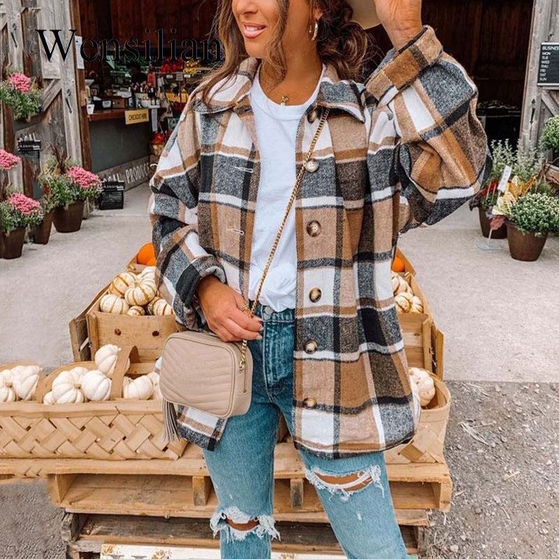 LONG CHECKED JACKET 