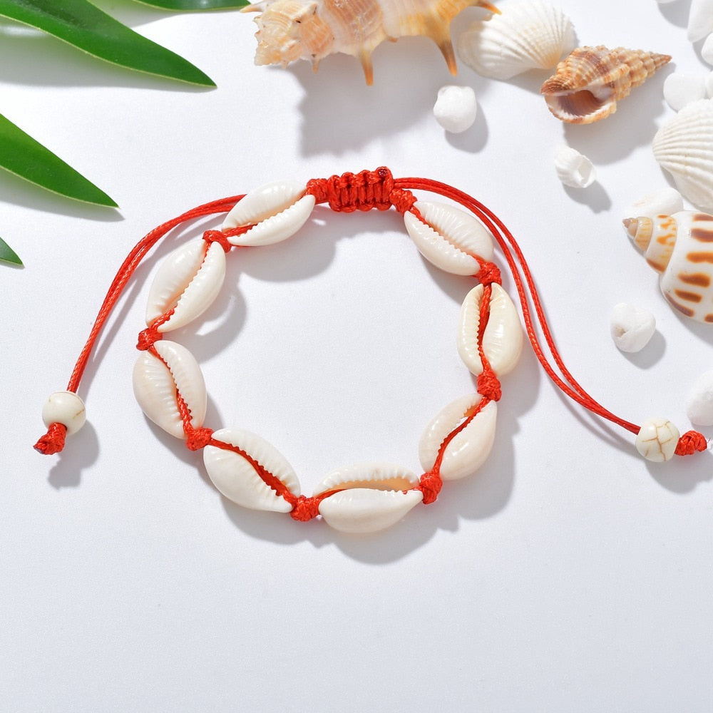 BRACELET DE CHEVILLE EN COQUILLAGE NATUREL