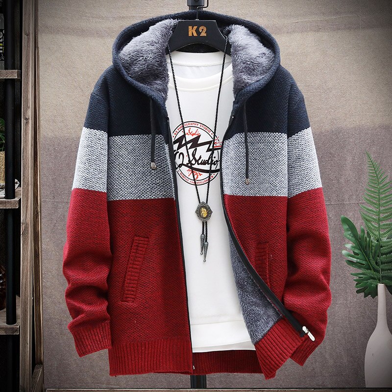 CARDIGAN À CAPUCHE AVEC MOLLETON POUR HOMMES