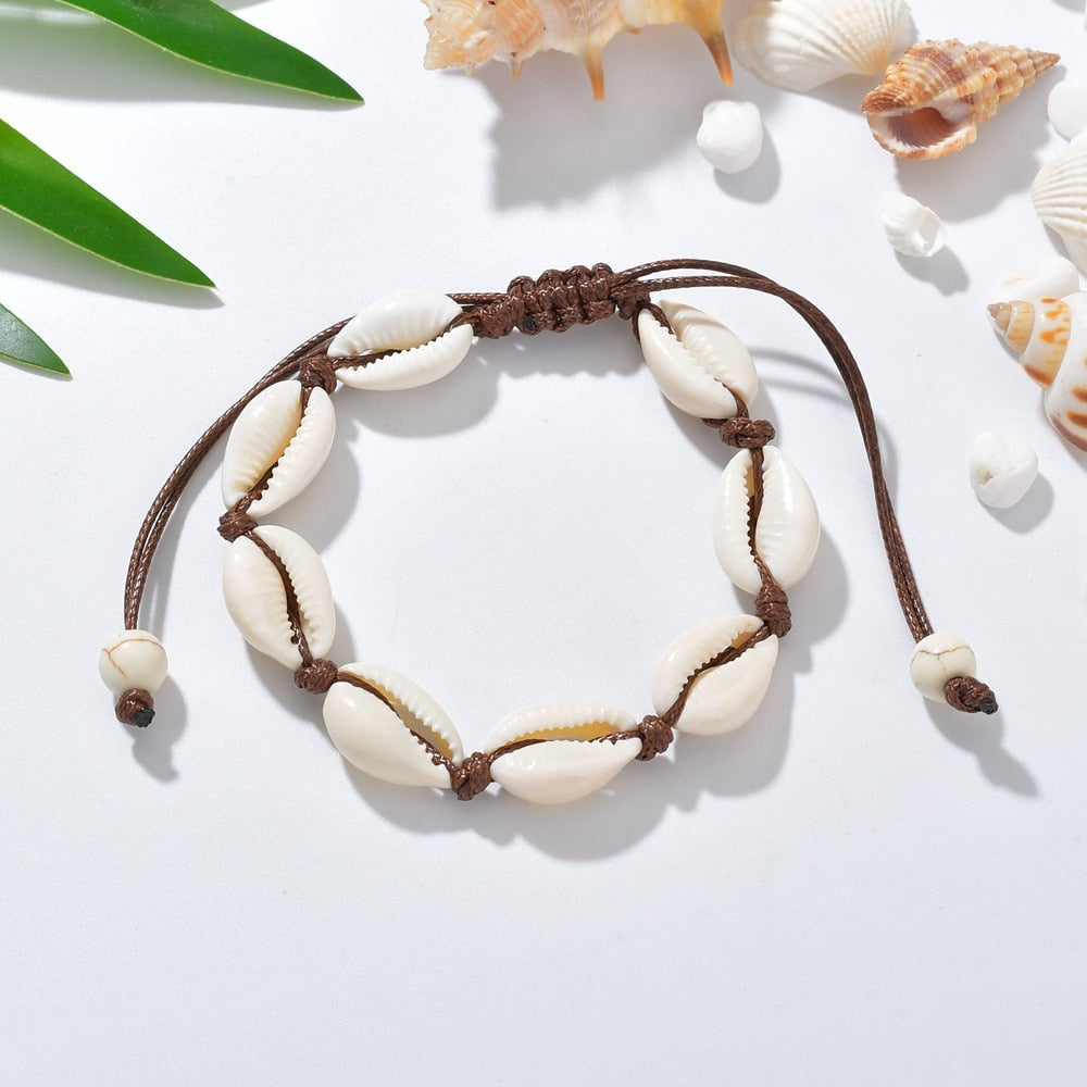 BRACELET DE CHEVILLE EN COQUILLAGE NATUREL