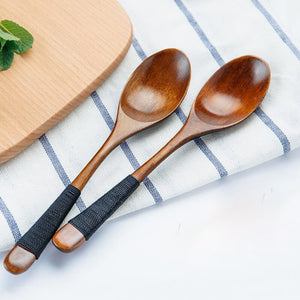 JAPANESE WOODEN SOUP SPOONS (2 pieces) 