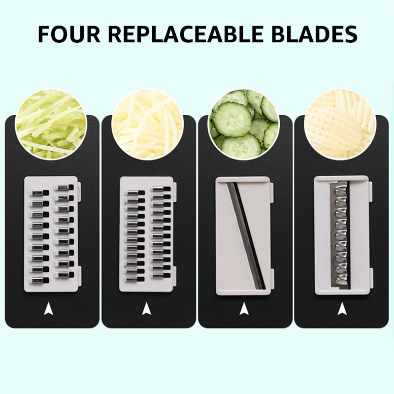 MULTIFUNCTION SLICER WITH STRAINER FOR FRUITS AND VEGETABLES 