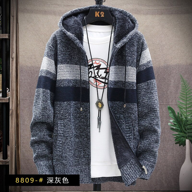 CARDIGAN À CAPUCHE AVEC MOLLETON POUR HOMMES