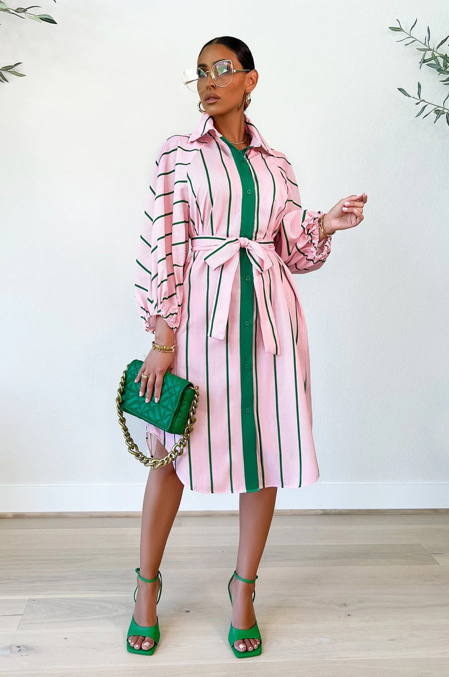 ROBE CHEMISE A RAYURES