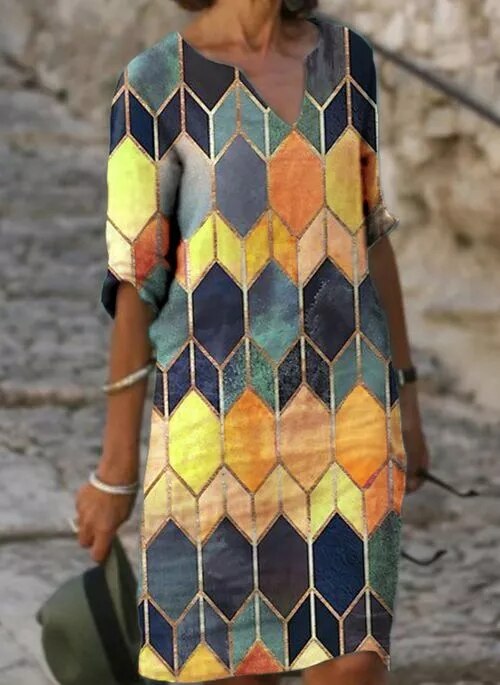 ROBE DECONTRACTEE COL EN V