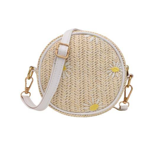 SAC TISSÉ DE PAILLE- (BRODÉ CROIX D'EPAULE) - BOSSOUASHOP