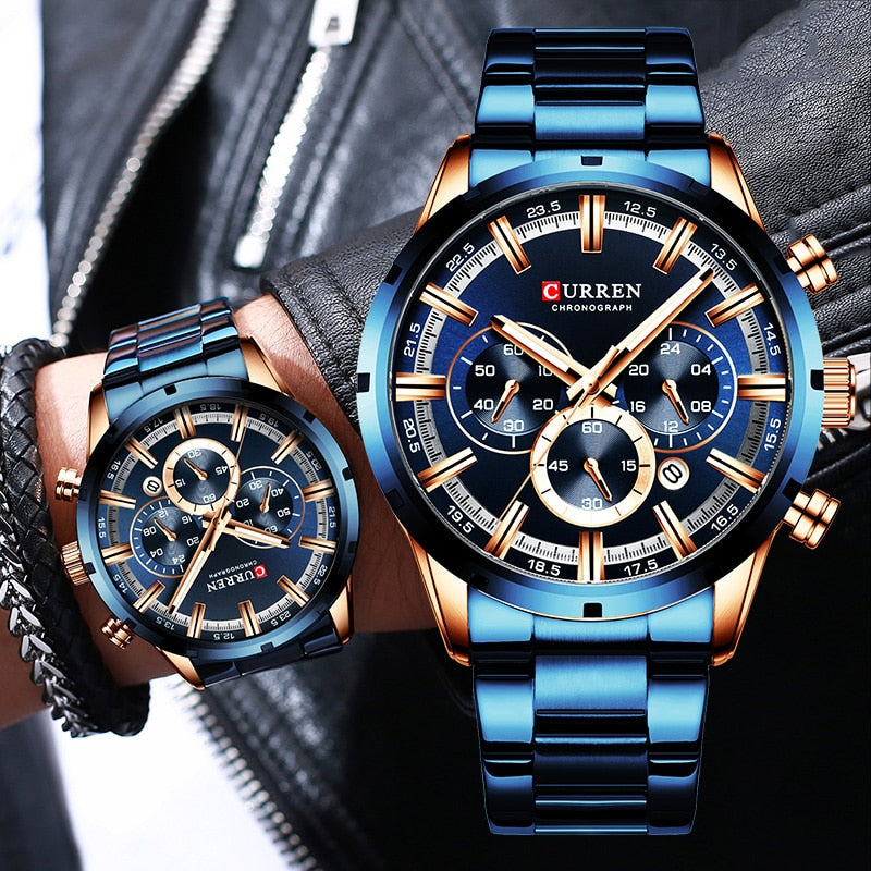 MONTRE-BRACELET HOMME EN ACIER INOXYDABLE - BOSSOUASHOP
