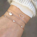 SET OF 4 CHAIN ​​BRACELETS WITH STONE BEADS 