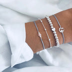 SET OF 4 CHAIN ​​BRACELETS WITH STONE BEADS 