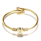 BRACELET COEUR DORÉ ALPHABET - BOSSOUASHOP