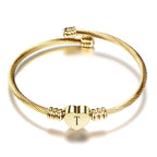BRACELET COEUR DORÉ ALPHABET - BOSSOUASHOP