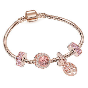 BRACELET A BRELOQUES OR ROSE - BOSSOUASHOP