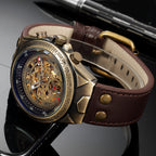 MONTRE MECANIQUE AVEC BRACELET EN CUIR