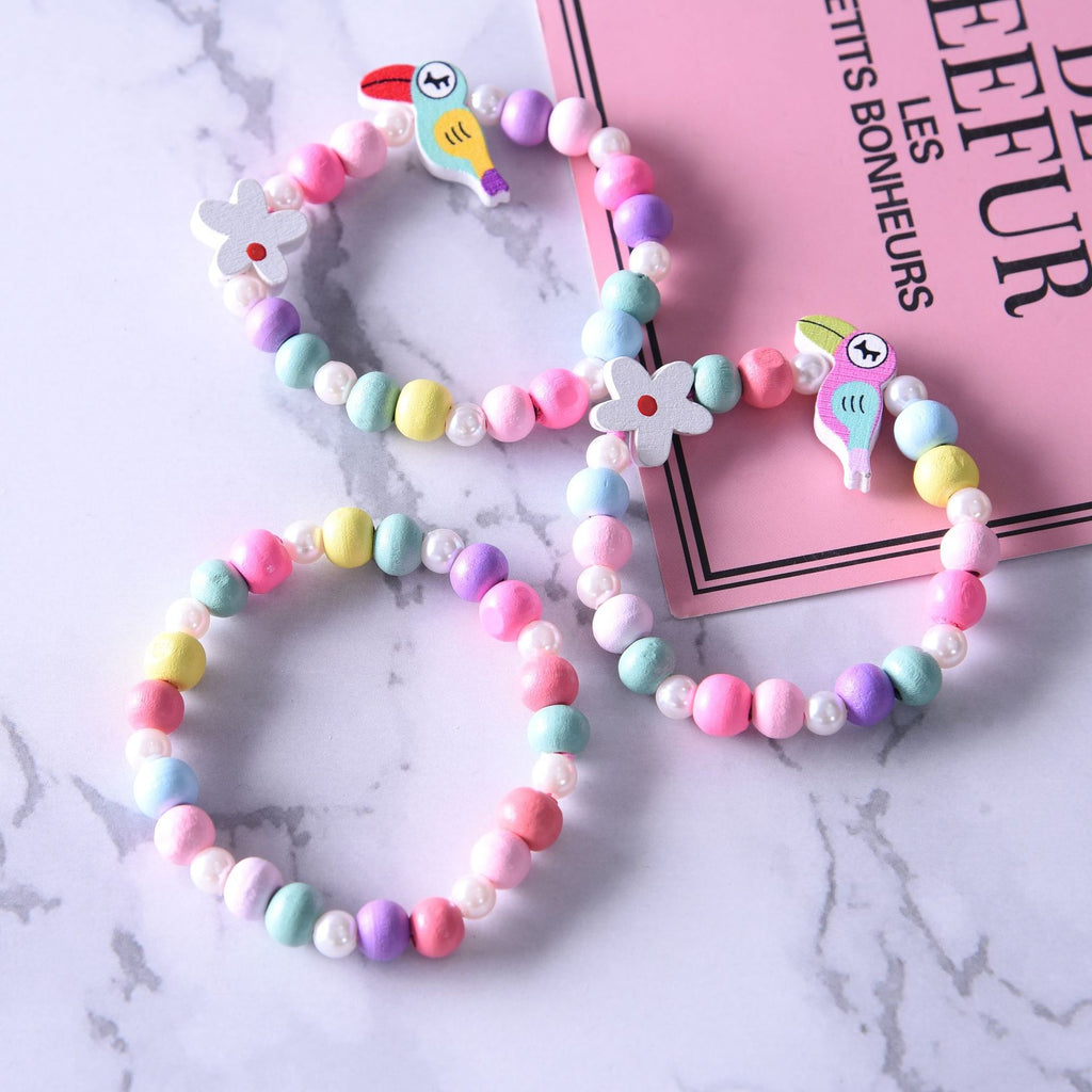 BRACELET DE PERLES EN BOIS POUR ENFANTS - BOSSOUASHOP