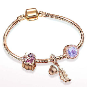 BRACELET A BRELOQUES OR ROSE - BOSSOUASHOP